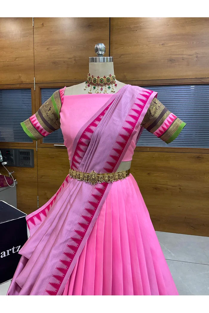 దక్షిణ భారత పండుగ సాంప్రదాయ హాఫ్ చీర (ఛవి) 