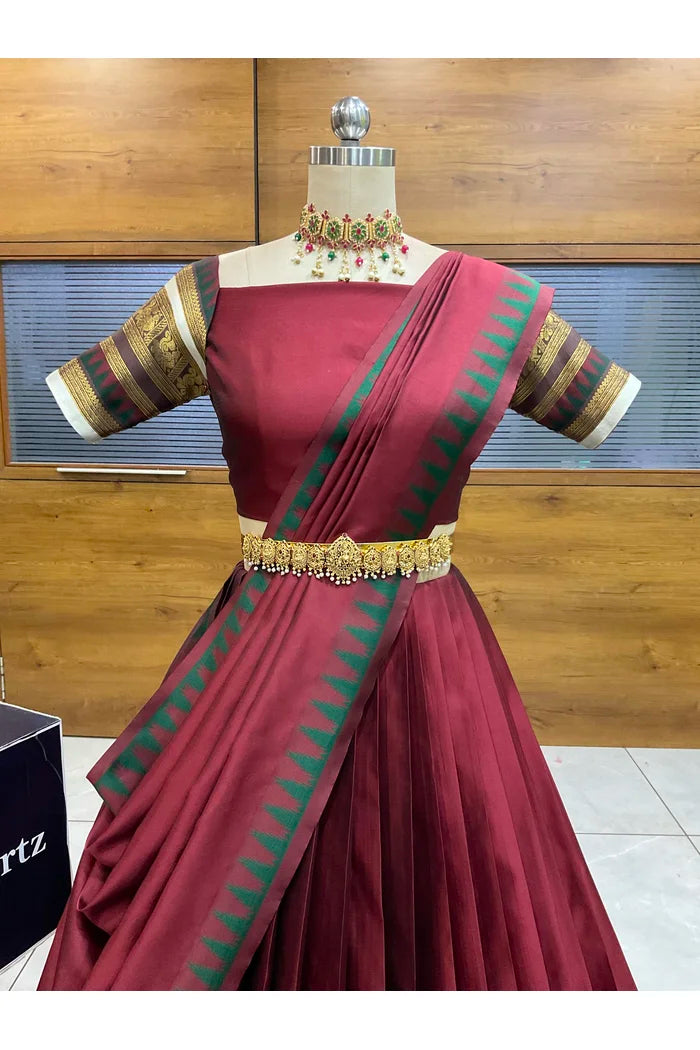 దక్షిణ భారత పండుగ సాంప్రదాయ హాఫ్ చీర (ఛవి) 