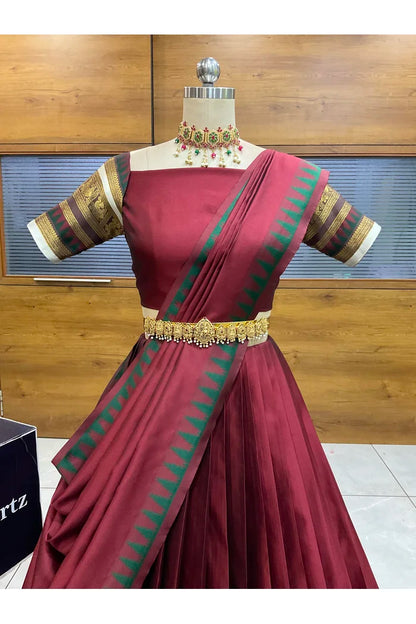 దక్షిణ భారత పండుగ సాంప్రదాయ హాఫ్ చీర (ఛవి) 