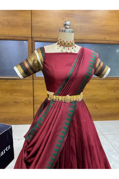 దక్షిణ భారత పండుగ సాంప్రదాయ హాఫ్ చీర (ఛవి) 