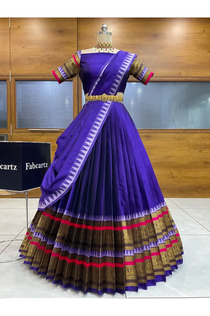 దక్షిణ భారత పండుగ సాంప్రదాయ హాఫ్ చీర (ఛవి) 