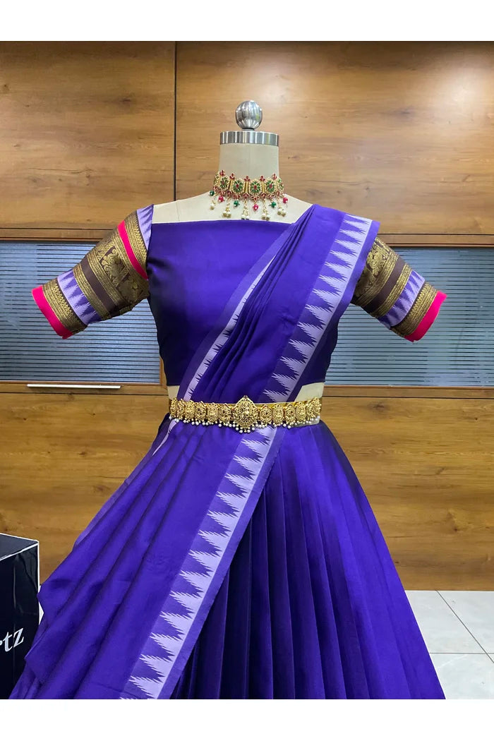 దక్షిణ భారత పండుగ సాంప్రదాయ హాఫ్ చీర (ఛవి) 