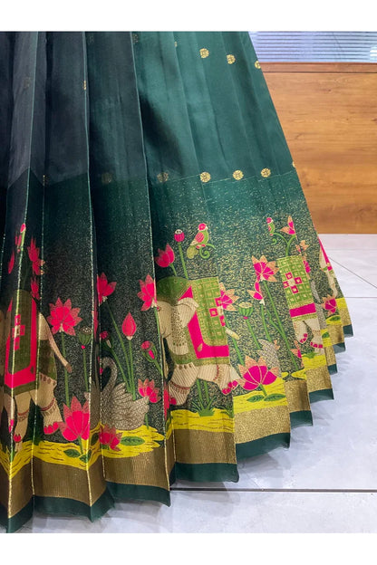 Beautiful South Indian Style Half Saree with Blouse and Dupatta for Women | Ruhana