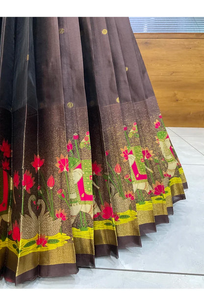 Beautiful South Indian Style Half Saree with Blouse and Dupatta for Women | Ruhana