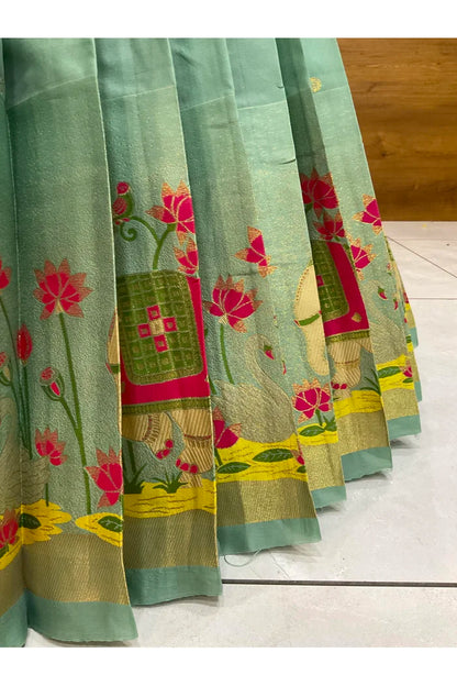 Beautiful South Indian Style Half Saree with Blouse and Dupatta for Women | Ruhana