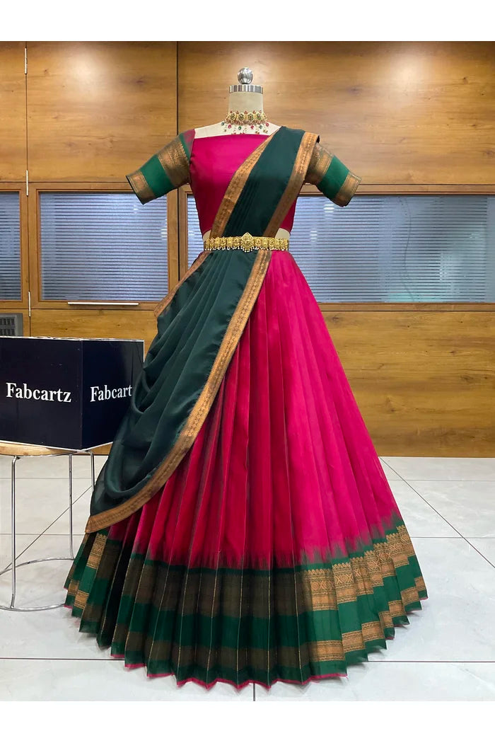 దక్షిణ భారత పండుగ సాంప్రదాయ హాఫ్ చీర (ఛవి) 