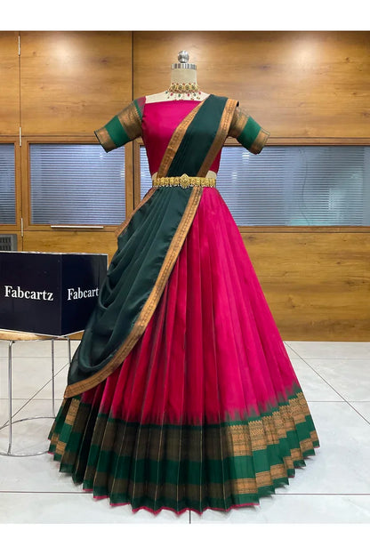 దక్షిణ భారత పండుగ సాంప్రదాయ హాఫ్ చీర (ఛవి) 