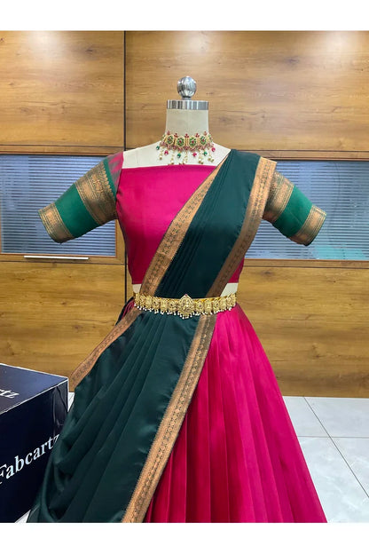 దక్షిణ భారత పండుగ సాంప్రదాయ హాఫ్ చీర (ఛవి) 