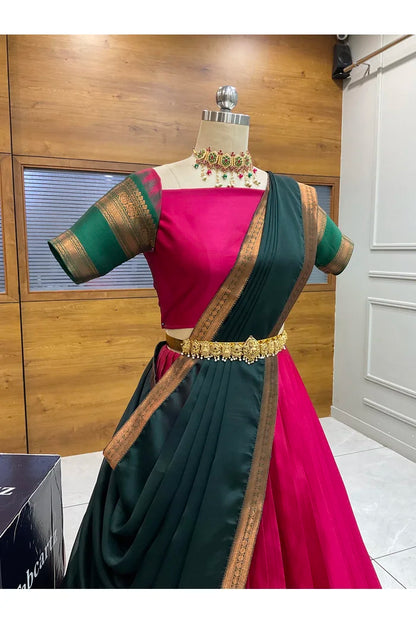 దక్షిణ భారత పండుగ సాంప్రదాయ హాఫ్ చీర (ఛవి) 