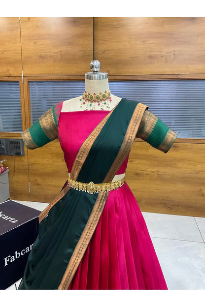 దక్షిణ భారత పండుగ సాంప్రదాయ హాఫ్ చీర (ఛవి) 