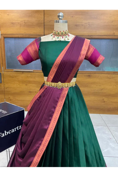 దక్షిణ భారత పండుగ సాంప్రదాయ హాఫ్ చీర (ఛవి) 
