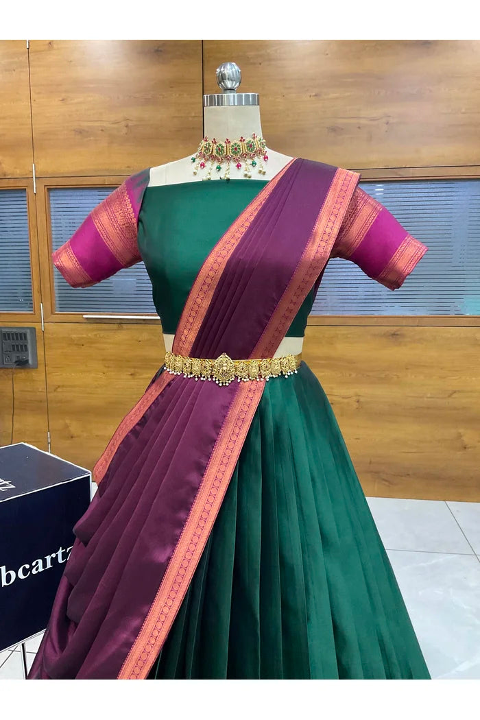 దక్షిణ భారత పండుగ సాంప్రదాయ హాఫ్ చీర (ఛవి) 