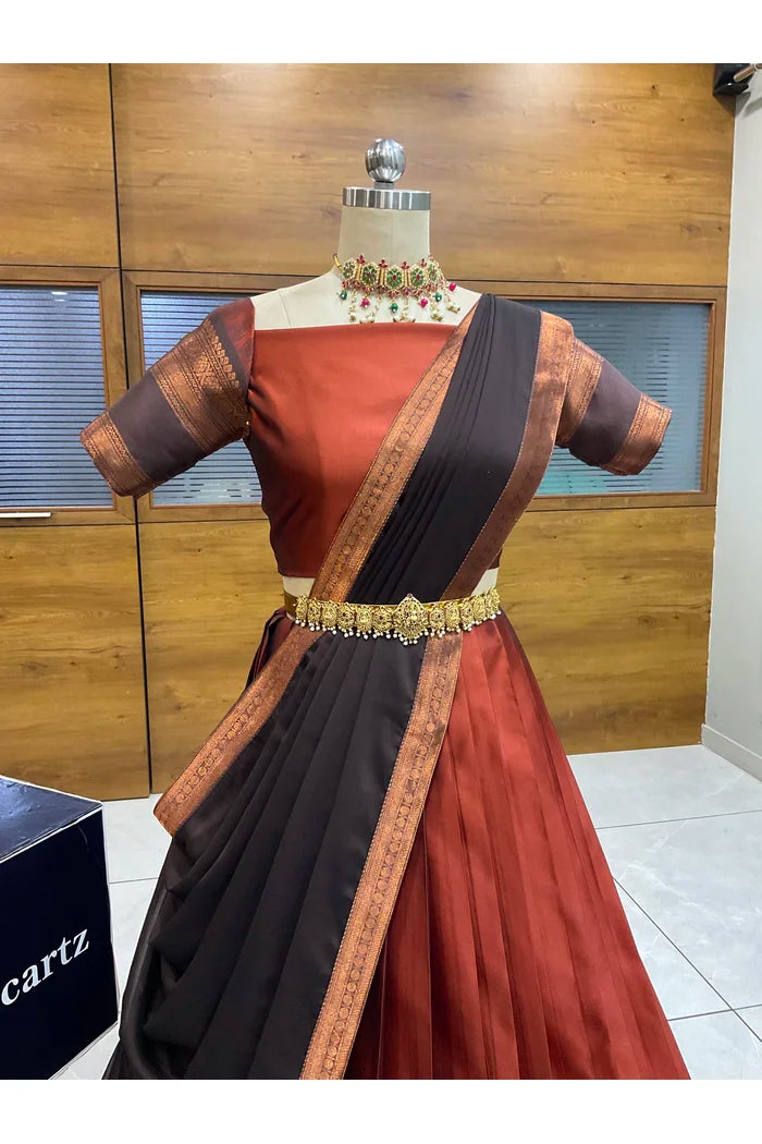 దక్షిణ భారత పండుగ సాంప్రదాయ హాఫ్ చీర (ఛవి) 