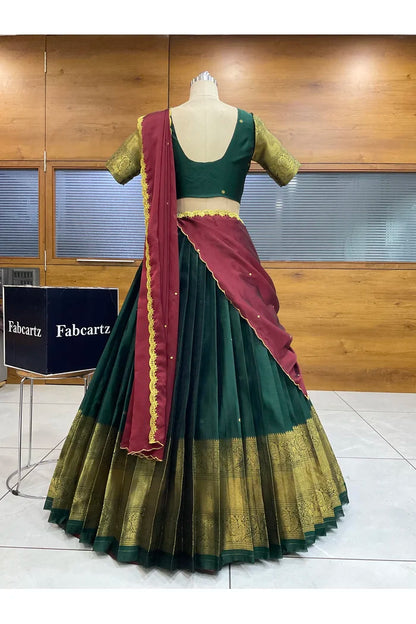 దక్షిణ భారత పండుగ సాంప్రదాయ హాఫ్ చీర (ఛవి) 