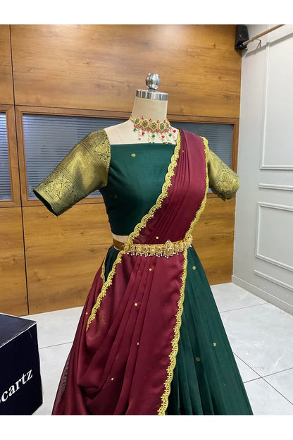 దక్షిణ భారత పండుగ సాంప్రదాయ హాఫ్ చీర (ఛవి) 