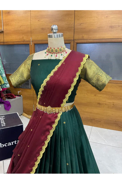 దక్షిణ భారత పండుగ సాంప్రదాయ హాఫ్ చీర (ఛవి) 