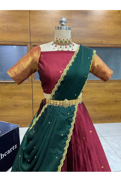 దక్షిణ భారత పండుగ సాంప్రదాయ హాఫ్ చీర (ఛవి) 