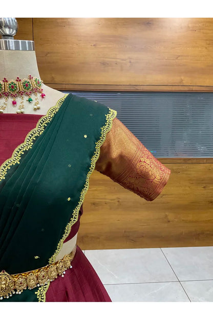 దక్షిణ భారత పండుగ సాంప్రదాయ హాఫ్ చీర (ఛవి) 