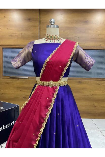 దక్షిణ భారత పండుగ సాంప్రదాయ హాఫ్ చీర (ఛవి) 