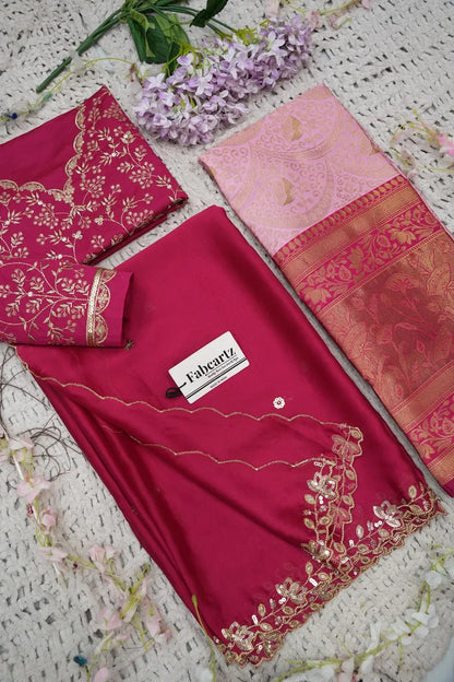 Beautiful South Indian Style Half Saree with Blouse and Dupatta for Women | Rudhira
