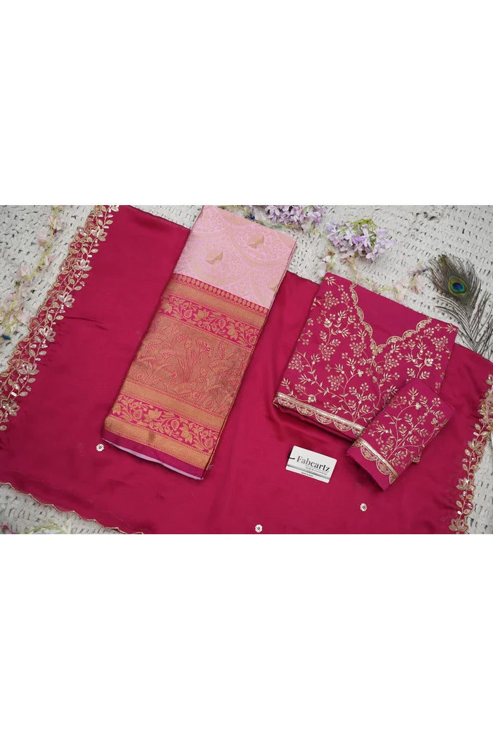 Beautiful South Indian Style Half Saree with Blouse and Dupatta for Women | Rudhira