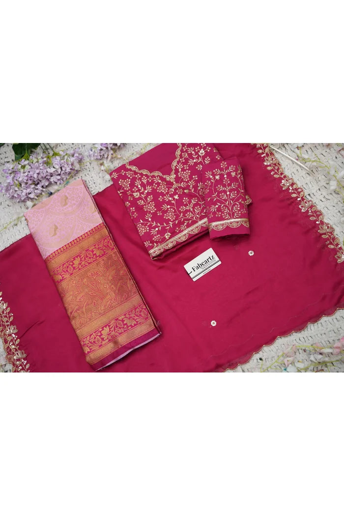 Beautiful South Indian Style Half Saree with Blouse and Dupatta for Women | Rudhira