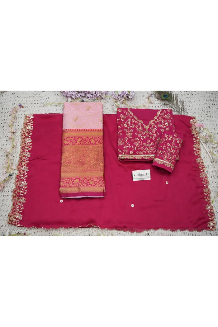Beautiful South Indian Style Half Saree with Blouse and Dupatta for Women | Rudhira
