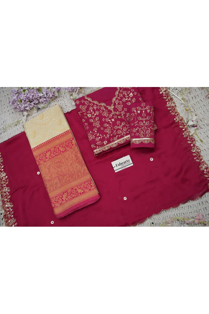 Beautiful South Indian Style Half Saree with Blouse and Dupatta for Women | Rudhira