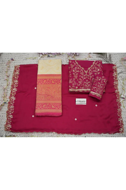 Beautiful South Indian Style Half Saree with Blouse and Dupatta for Women | Rudhira