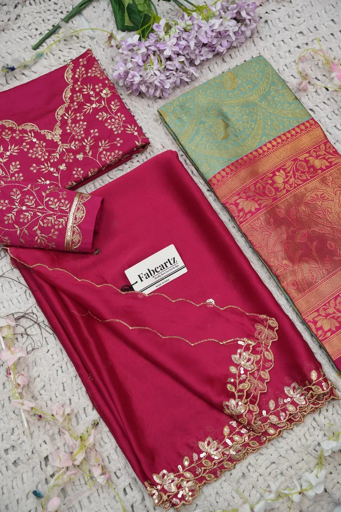 Beautiful South Indian Style Half Saree with Blouse and Dupatta for Women | Rudhira