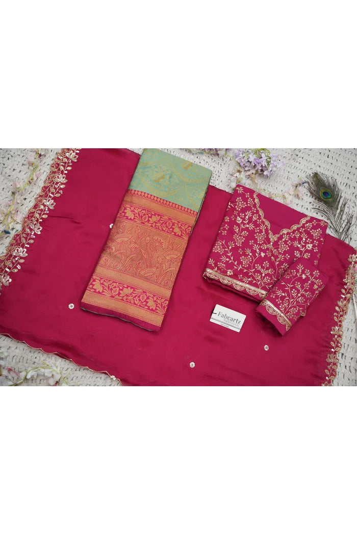 Beautiful South Indian Style Half Saree with Blouse and Dupatta for Women | Rudhira