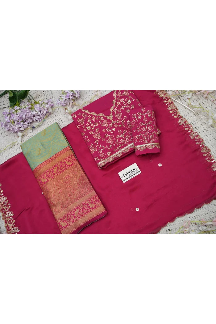 Beautiful South Indian Style Half Saree with Blouse and Dupatta for Women | Rudhira