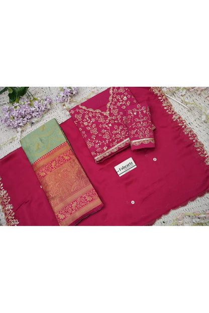 Beautiful South Indian Style Half Saree with Blouse and Dupatta for Women | Rudhira
