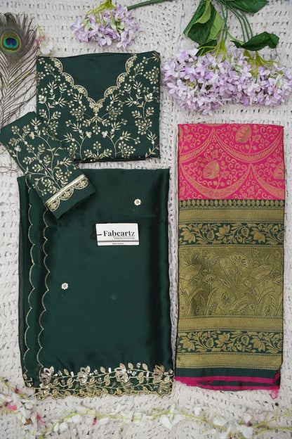 Beautiful South Indian Style Half Saree with Blouse and Dupatta for Women | Rudhira