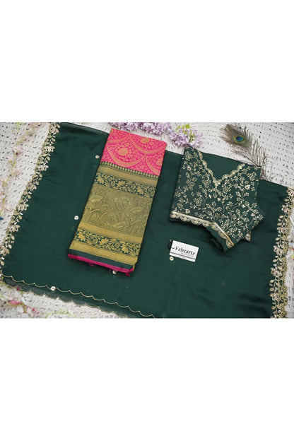 Beautiful South Indian Style Half Saree with Blouse and Dupatta for Women | Rudhira