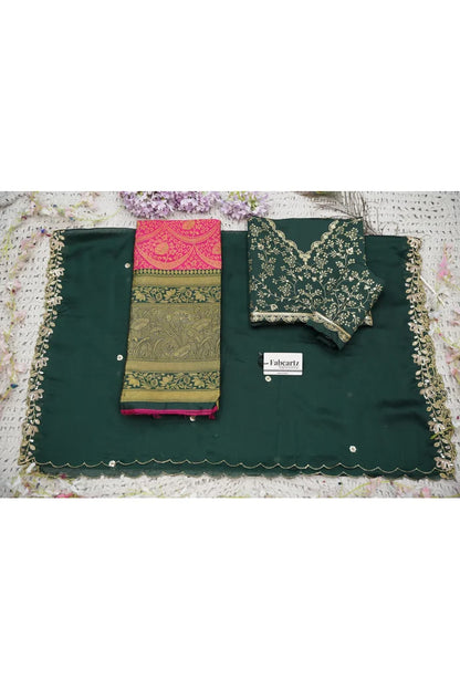 Beautiful South Indian Style Half Saree with Blouse and Dupatta for Women | Rudhira