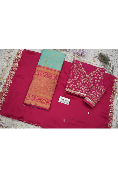 Beautiful South Indian Style Half Saree with Blouse and Dupatta for Women | Rudhira