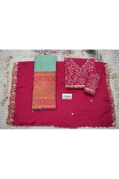 Beautiful South Indian Style Half Saree with Blouse and Dupatta for Women | Rudhira