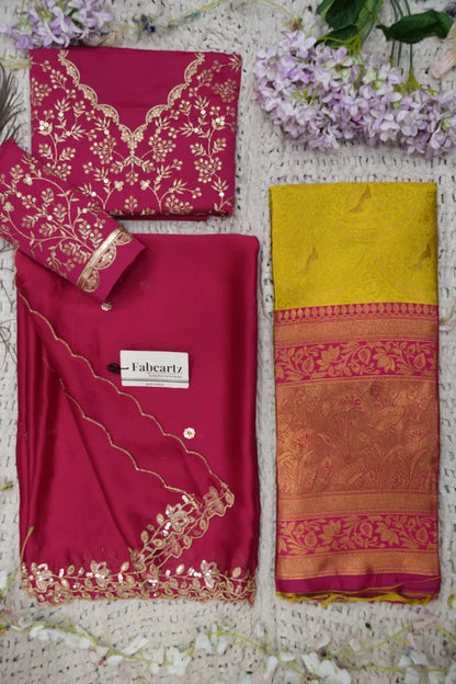 Beautiful South Indian Style Half Saree with Blouse and Dupatta for Women | Rudhira