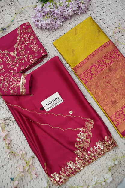 Beautiful South Indian Style Half Saree with Blouse and Dupatta for Women | Rudhira