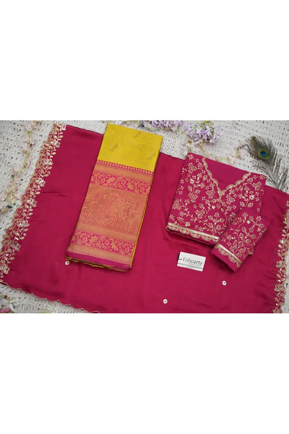 Beautiful South Indian Style Half Saree with Blouse and Dupatta for Women | Rudhira