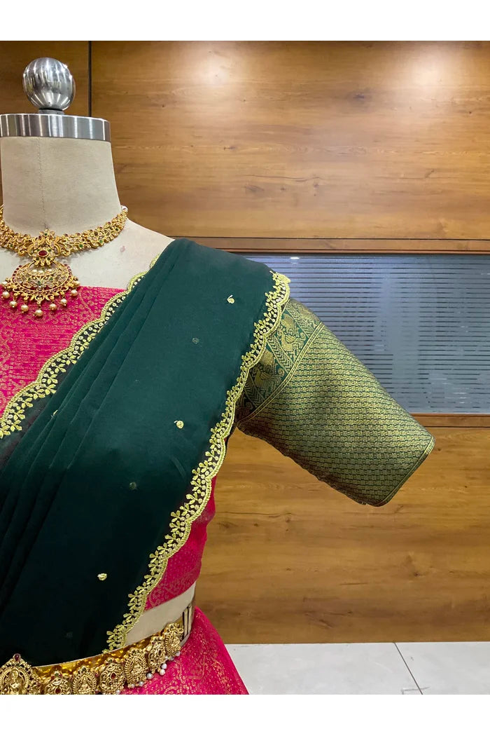 దక్షిణ భారత పండుగ సాంప్రదాయ హాఫ్ చీర (ఛవి) 