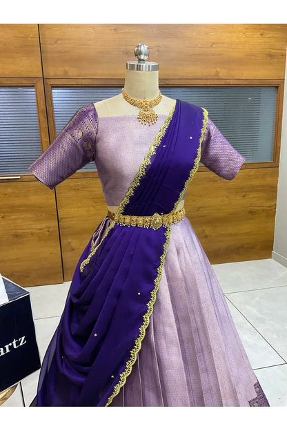 దక్షిణ భారత పండుగ సాంప్రదాయ హాఫ్ చీర (ఛవి) 