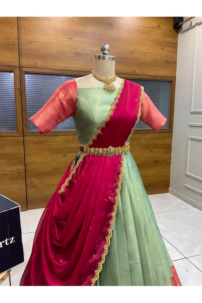 దక్షిణ భారత పండుగ సాంప్రదాయ హాఫ్ చీర (ఛవి) 
