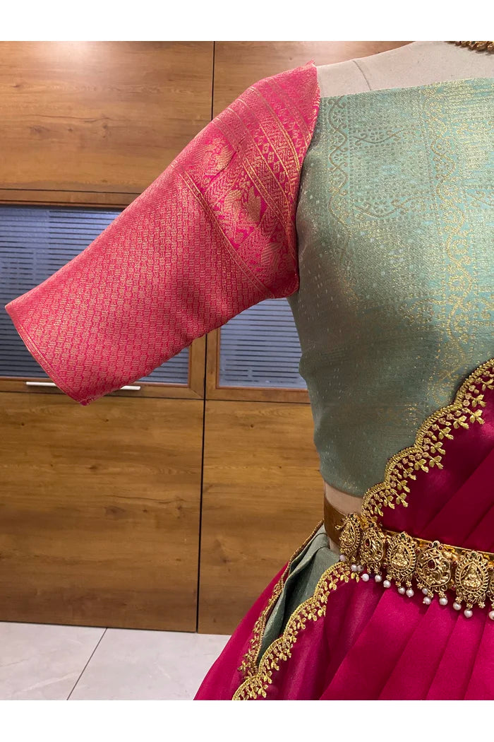 దక్షిణ భారత పండుగ సాంప్రదాయ హాఫ్ చీర (ఛవి) 