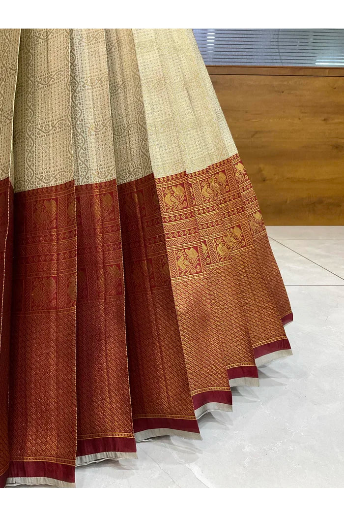దక్షిణ భారత పండుగ సాంప్రదాయ హాఫ్ చీర (ఛవి) 