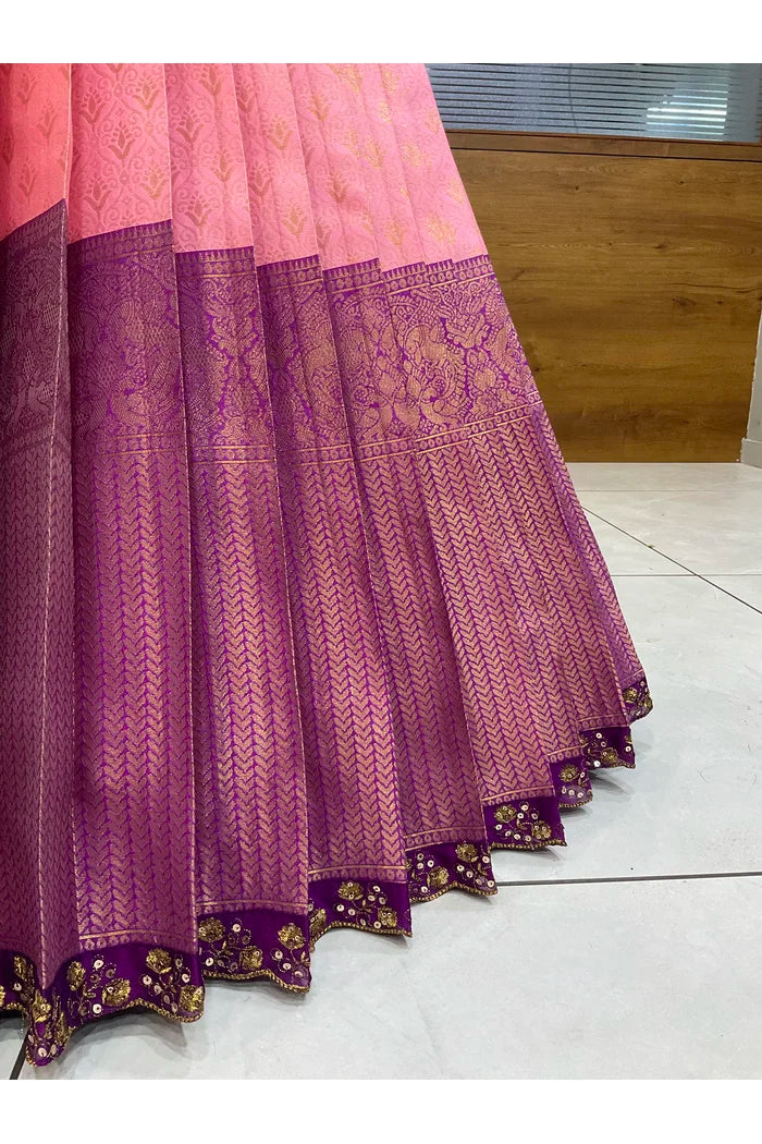 దక్షిణ భారత పండుగ సాంప్రదాయ హాఫ్ చీర (ఛవి) 