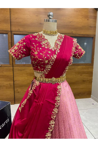దక్షిణ భారత పండుగ సాంప్రదాయ హాఫ్ చీర (ఛవి) 