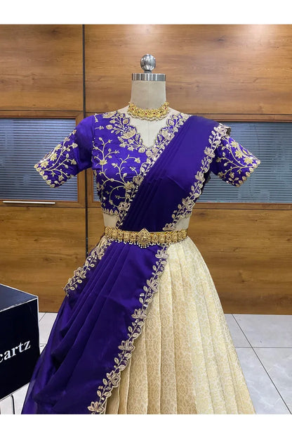 దక్షిణ భారత పండుగ సాంప్రదాయ హాఫ్ చీర (ఛవి) 