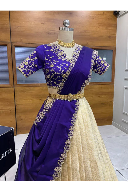 దక్షిణ భారత పండుగ సాంప్రదాయ హాఫ్ చీర (ఛవి) 